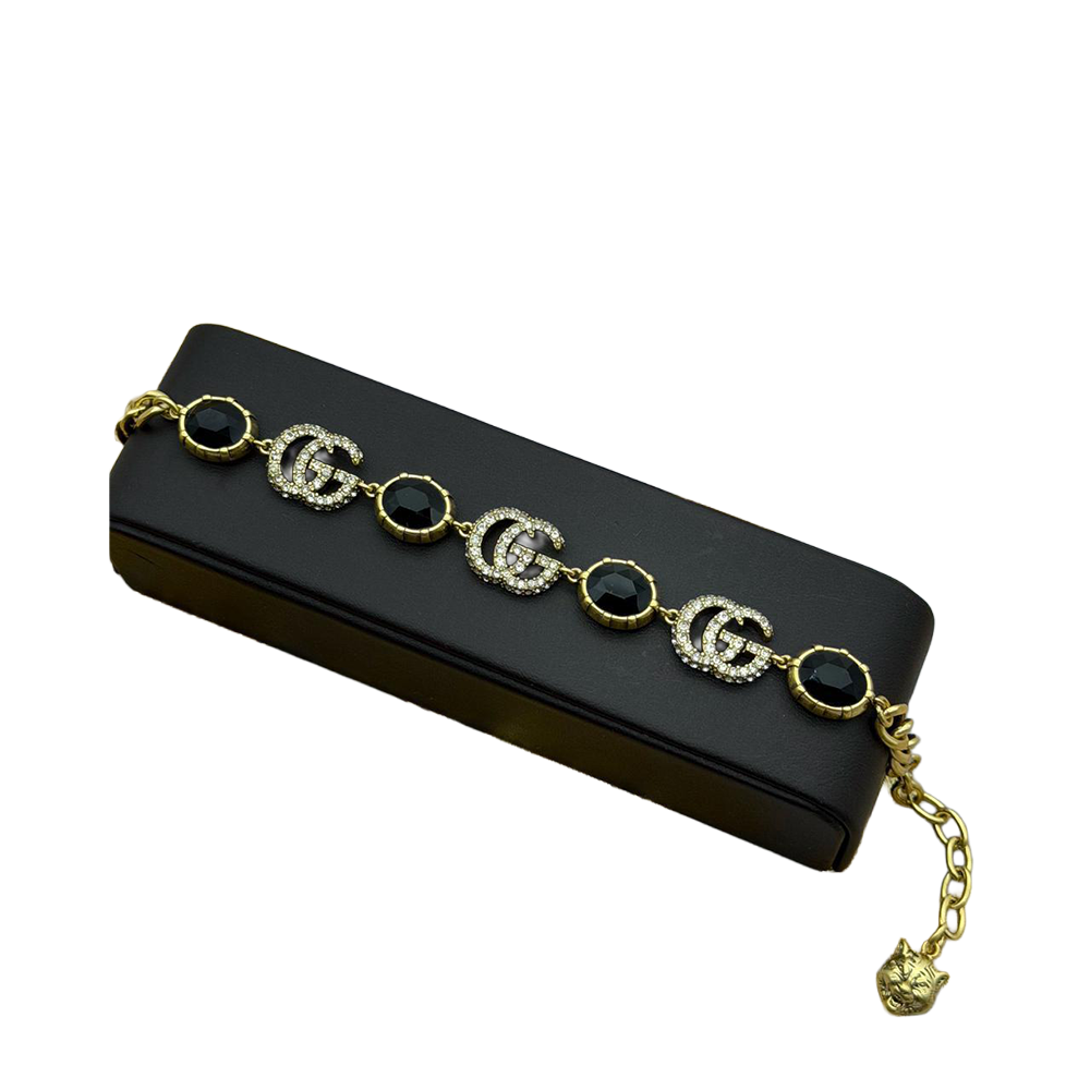 Gucci - Brazalete Classic Logo (Negro)