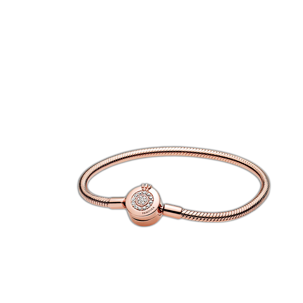 Pandora - Pulsera con Broche Corona (Rosa)