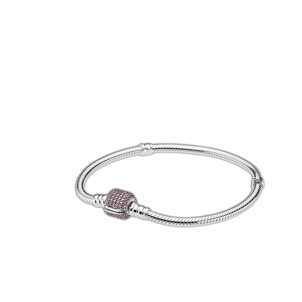 Pandora - Pulsera Serpiente con Broche (Rosa)